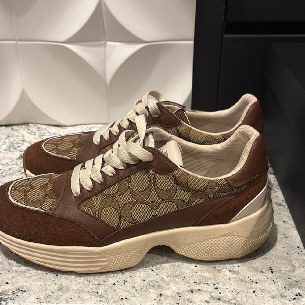 Coach Men's Brown Tech Runner Sneakers - Picture 3 of 4